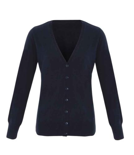 Premier Ladies Essential Acrylic V Neck Cardigan - NAV - 20
